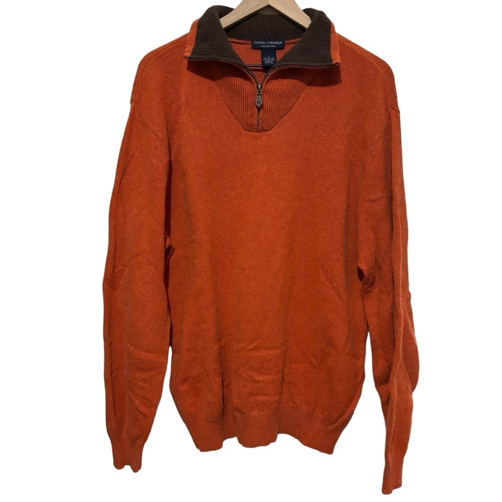 Daniel Cremieux Sweater Wool Rabbit Hair Blend Pullover 1/4 Zip Size Large